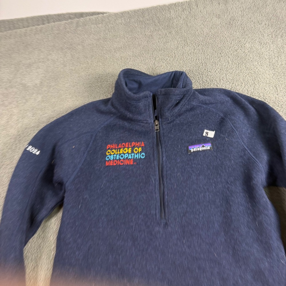 Patagonia Better Sweater 1/4 Zip Fleece Navy Blue PCOM Embroidery Mens Small